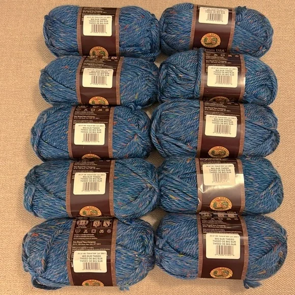 Lion Brand Yarn • Big Sur Tweed • Lot of 10 - Picture 6 of 7